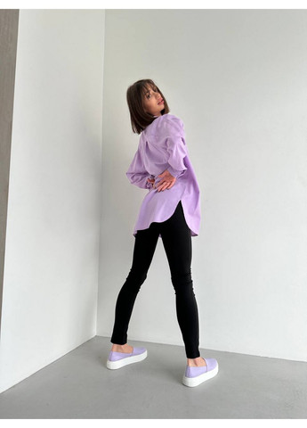 Лавандовые женские кожаные слипоны 38 VZUTIK