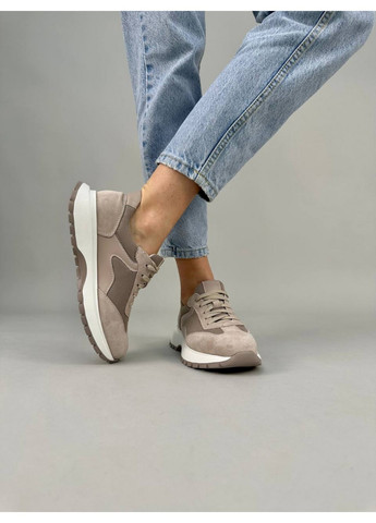 Женские замшевые кроссовки 37 VZUTIK бежевые демисезоны (258638553)