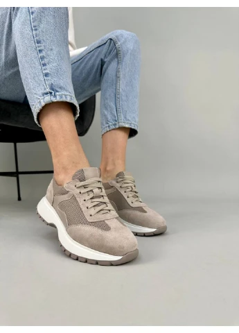 Женские замшевые кроссовки 39 VZUTIK бежевые демисезоны (258638542)