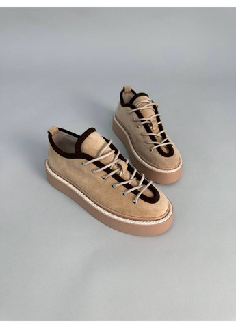 Бежеві жіночі замшеві кеди 36 VZUTIK