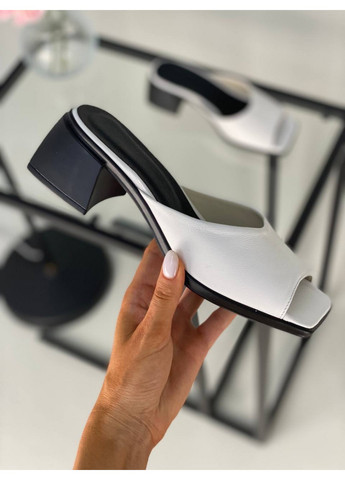 Белые женские кожаные сабо 37 VZUTIK