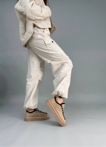 Бежеві жіночі замшеві кеди 36 VZUTIK