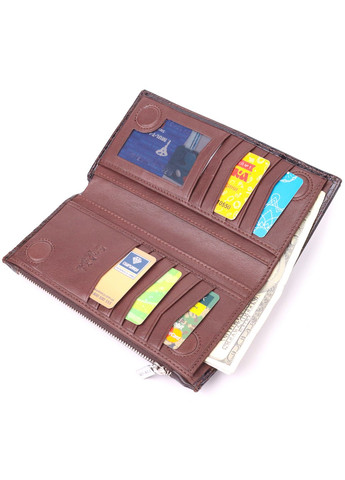 Чоловічий шкіряний портмоне 9,7х19х1,5 см Karya (258639353)