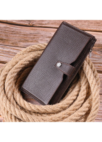 Мужское кожаное портмоне 9,7х19х1,5 см Karya (258639370)