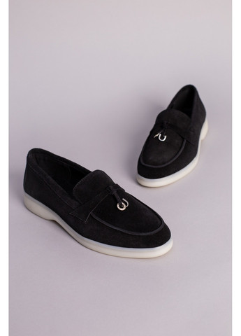 VZUTIK Женские замшевые лоферы 41 черный з натуральная замша, украина — демисезон (258639935)