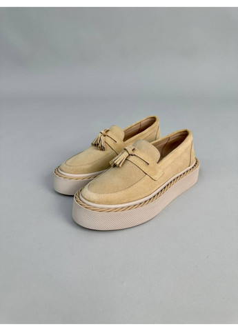 VZUTIK Женские замшевые лоферы 41 песочный з натуральная замша, украина — демисезон (258639561)