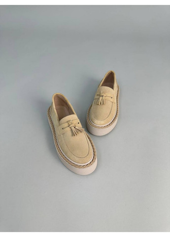 VZUTIK Женские замшевые лоферы 41 песочный з натуральная замша, украина — демисезон (258639561)