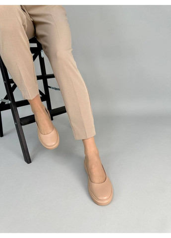 Жіночі жіночі шкіряні балетки 41 VZUTIK | бежеві натуральна шкіра (258639811)