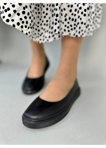 Жіночі жіночі шкіряні балетки 40 VZUTIK | чорні натуральна шкіра (258639671)