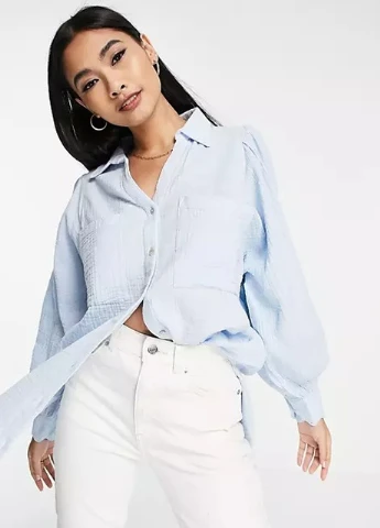 Голубой рубашка Topshop