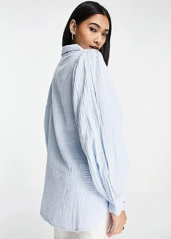 Голубой рубашка Topshop