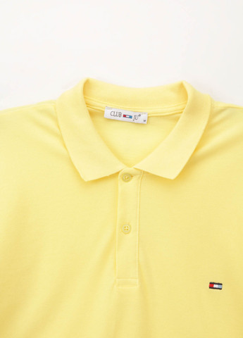 Желтая футболка-поло для мужчин CLUB JU однотонная