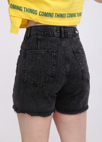 Шорты женские джинсовые черные вареные МОМ Cracpot mom (258661932)