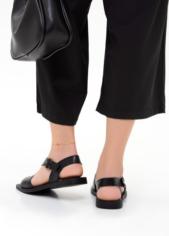 Черные низкие босоножки с квадратными носками ISSA PLUS без застежки с пряжкой