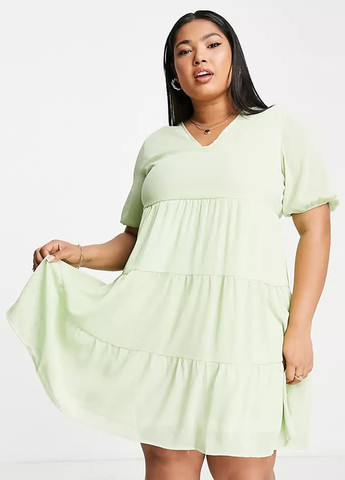 Зеленое кэжуал свободное платье Missguided однотонное