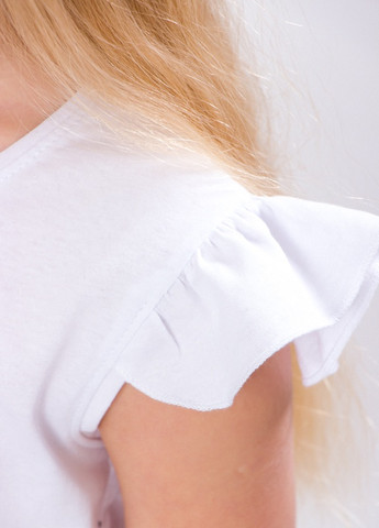 Бежевая летняя футболка для дівчинки білий носи своє (6199-001-33-v27) Носи своє