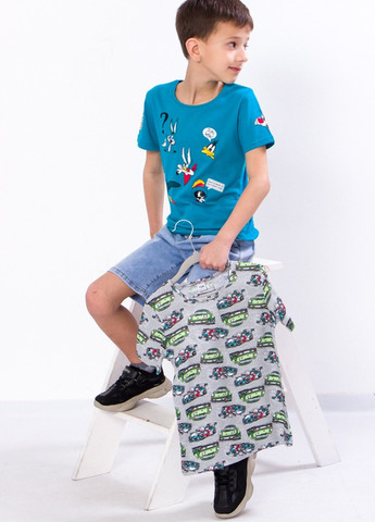 Голубая летняя набір футболок для хлопчика (2 шт) блакитний носи своє (6021-8-v14) Носи своє