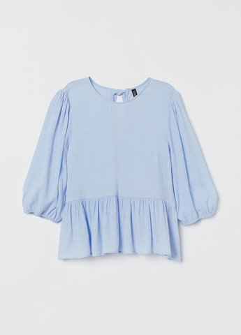 Голубая летняя блуза с открытой спиной H&M