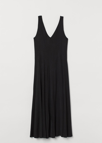 Черное кэжуал платье макси на бретелях H&M однотонное