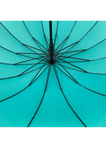 Бірюзова парасолька-тростина жіноча 100 см Toprain (258676374)