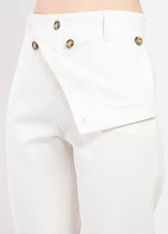 Белые хлопковые брюки с высокой талией MSGM (258685225)