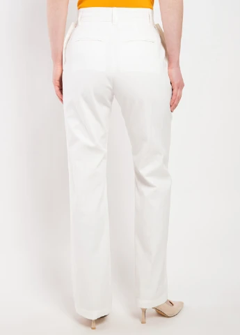 Белые хлопковые брюки с высокой талией MSGM (258685225)