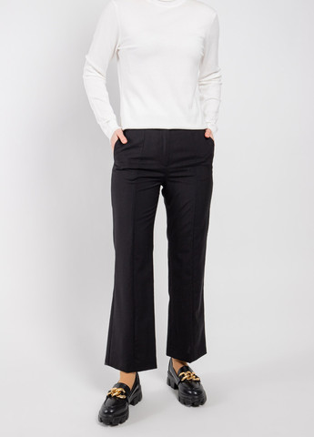 Черные укороченные брюки из шерсти MSGM (258685242)