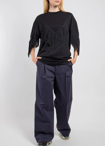 Темно-синие широкие брюки MSGM (258685241)