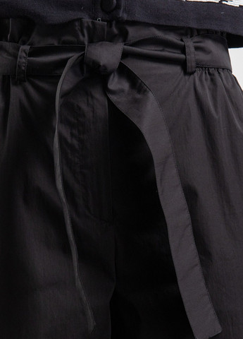 Черные хлопковые брюки с поясом Moschino (258685257)