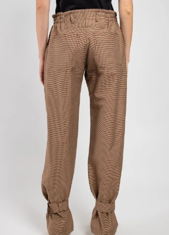 Коричневые шерстяные брюки с узором MSGM (258685233)