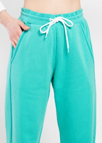 Бирюзовые хлопковые спортивные брюки MSGM (258685218)