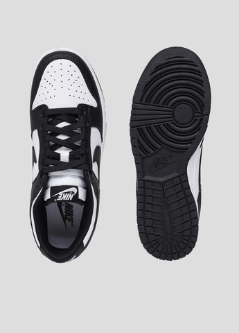 Черно-белые чёрно-белые кожаные кеды dunk low retro Nike