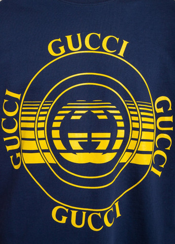 Черная белая футболка с логотипом Gucci