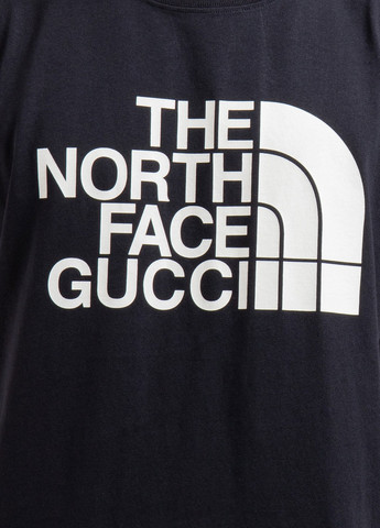 Черно-белая черная футболка из коллаборации the north face x Gucci