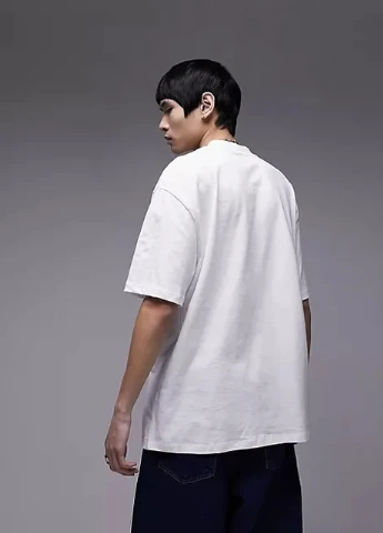 Белая футболка деффект Topman