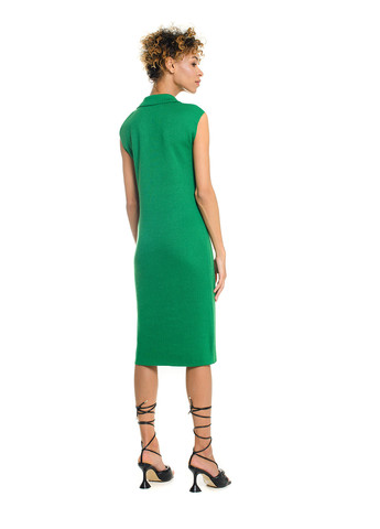 Зелена трикотажна сукня - з коміром «поло» SVTR