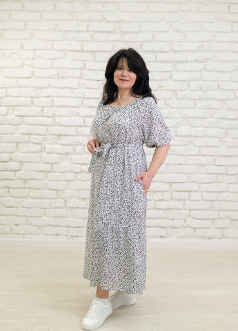 Білий кежуал сукня принтована V.O.G. з квітковим принтом