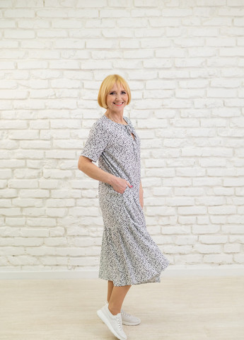 Білий кежуал романтична сукня принтована V.O.G. з квітковим принтом