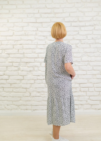 Білий кежуал романтична сукня принтована V.O.G. з квітковим принтом