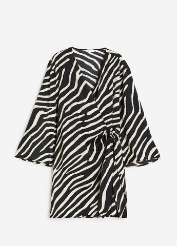Черное кэжуал платье H&M зебра
