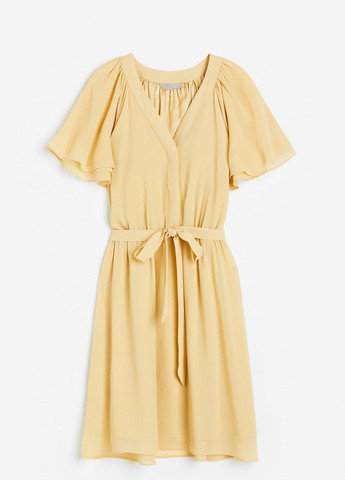 Желтое кэжуал платье H&M с цветочным принтом