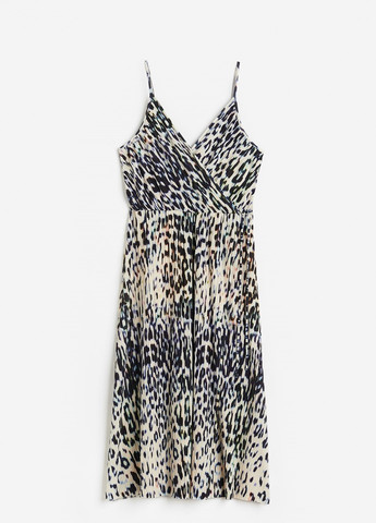 Светло-бежевое коктейльное платье H&M леопардовый