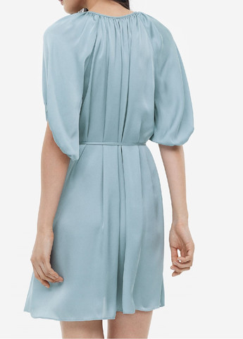 Бирюзовое деловое платье H&M однотонное