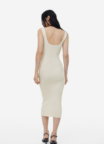 Молочное кэжуал платье H&M однотонное