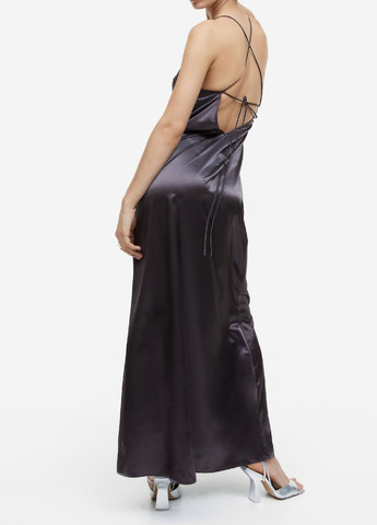 Темно-сіра коктейльна сукня H&M однотонна