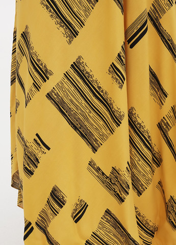Жовтий повсякденний сарафан оверсайз Saimeiqi з абстрактним візерунком