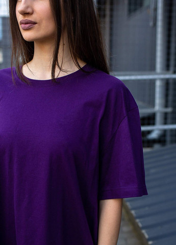 Фіолетова всесезон оверсайз футболка great з довгим рукавом Without