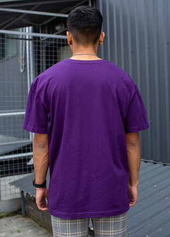 Фіолетова оверсайз футболка great з довгим рукавом Without