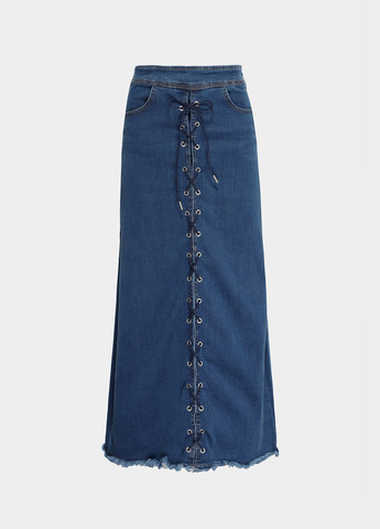 Синяя джинсовая однотонная юбка Denim
