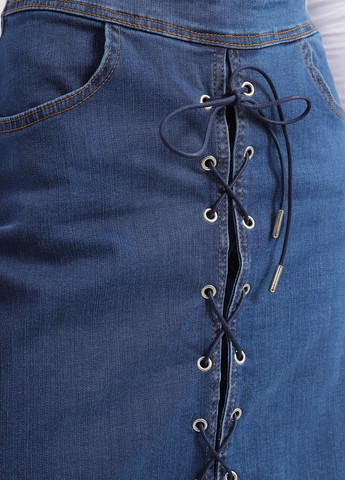 Синяя джинсовая однотонная юбка Denim